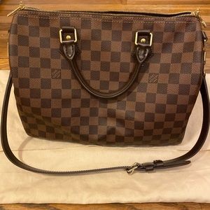 LOUIS VUITTON Damier Ebene Speedy 30 Bandouliere